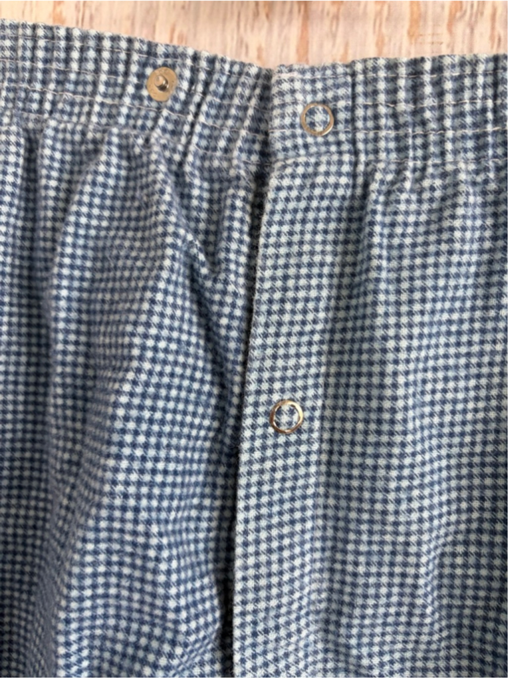 Vintage Boys Montgomery Ward Pajama Set L Blue Checkered Print - Picture 8 of 9